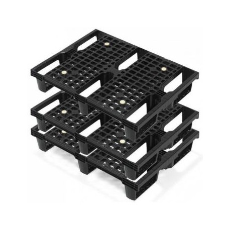 Palette plastique occasion 600 x 800 mm légère sans semelles ajourée